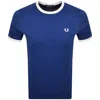Fred Perry Ringer T Shirt Laurel Soho Eclipse In Blue