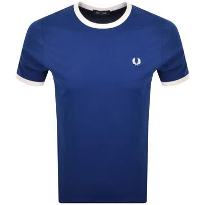 Fred Perry Ringer T Shirt Laurel Soho Eclipse In Blue