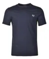 Fred Perry Logo-embroidered Cotton T-shirt In Navy