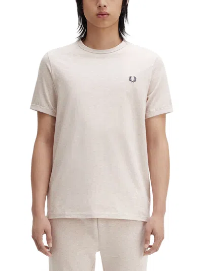 Fred Perry "ringer" T-shirt In Beige