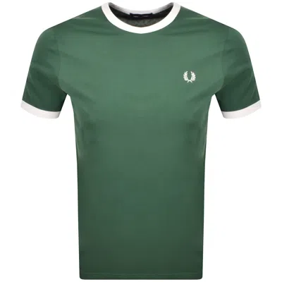 Fred Perry Ringer T Shirt Sport Green