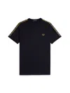 Fred Perry Ringer T-shirt With Contrast Webbing In Blue