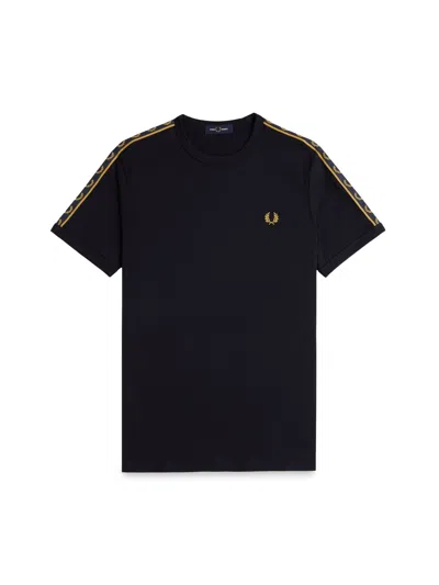 Fred Perry Ringer T-shirt With Contrast Webbing In Blue