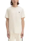 Fred Perry Ringer T-shirt With Contrast Webbing In Neutral