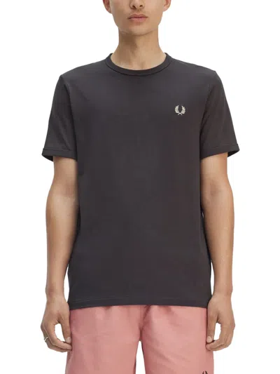 Fred Perry Ringer T-shirt In Gray