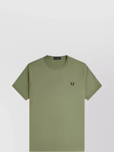 Fred Perry Ringer Logo-detail T-shirt In Green