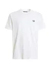 Fred Perry Ringer Wreath-embroidered T-shirt In White