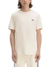 Fred Perry Ringer T-shirt With Contrast Webbing In Neutral