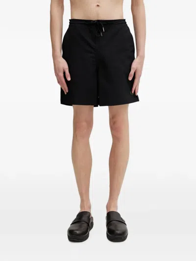 Fred Perry Ripstop-texture Logo-embroidered Shorts In Black