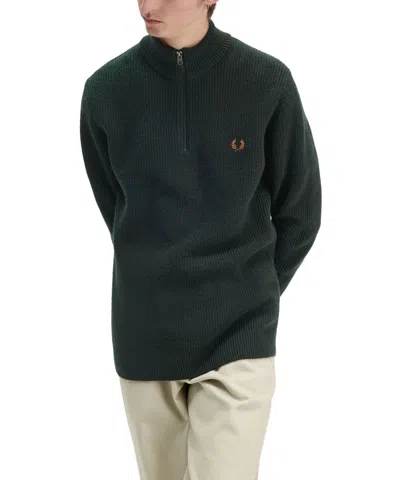 Fred Perry Roll-neck Sweater In Green