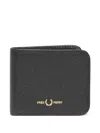 Fred Perry Scotchgrain Leather Wallet In Black