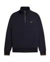 Fred Perry Half Zip Collared Sweatshirt In Blue