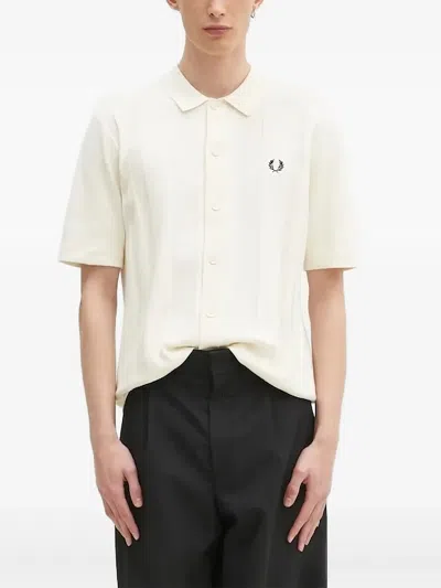 Fred Perry Short-sleeve Knit Shirt In White