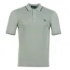Fred Perry Short Sleeve Pique Stitch Knitted Polo Shirt Bayleaf In Green