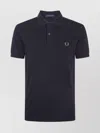 Fred Perry Short Sleeve Polo Shirt With Ribbed Collar In Black