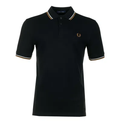 Fred Perry Short Sleeve Twin Tipped Polo Shirt Black