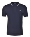 Fred Perry Twin Tipped Polo Shirt In Navy