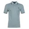 Fred Perry Short Sleeve Twin Tipped Polo Shirt Stockport Blue Navy In Blue