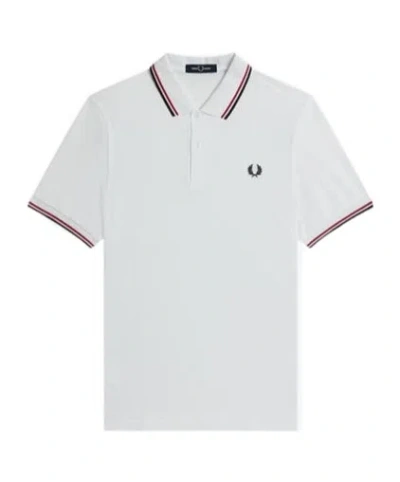 Fred Perry Short Sleeve Twin Tipped Polo Shirt In White