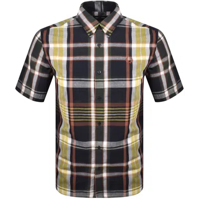 Fred Perry Short Sleeved Madras Check Shirt Navy