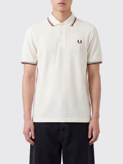 Fred Perry Short-sleeve Cotton Polo With Embroidered Logo And Contrast Trims In White