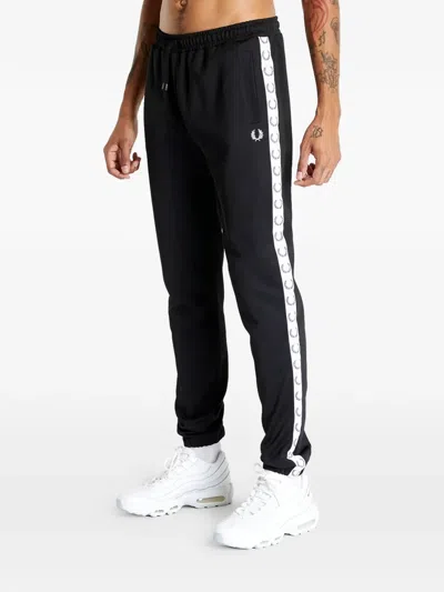 Fred Perry Side-tape Track Pants In Black