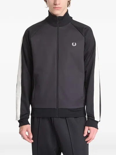 Fred Perry Side-stripe Track Jacket In Black