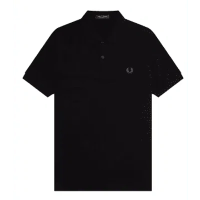 Fred Perry Slim Fit Plain Polo Black & Whiskey Brown