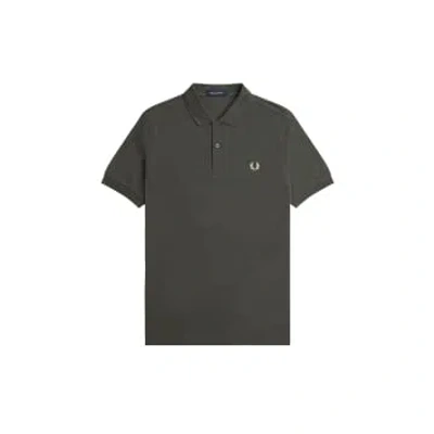 Fred Perry Slim Fit Plain Polo Field Green / Oatmeal In Animal Print