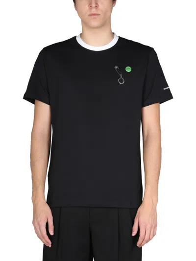 Fred Perry Contrast Rib Slim Fit T-shirt In Black