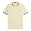 FRED PERRY FRED PERRY SLIM FIT TWIN TIPPED POLO ICE CREAM & FRENCH NAVY
