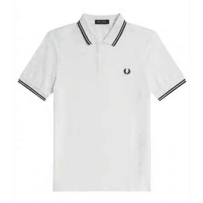 Fred Perry Slim Fit Twin Tipped Polo White & Black
