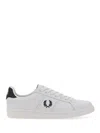 Fred Perry Round Toe Sneakers Featuring Perforated Sides In White