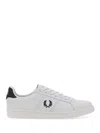 Fred Perry Round Toe Sneakers Featuring Perforated Sides In White