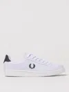 Fred Perry Round Toe Sneakers Featuring Perforated Sides In White
