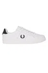 Fred Perry Round Toe Sneakers Featuring Perforated Sides In White
