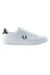 Fred Perry Round Toe Sneakers Featuring Perforated Sides In Bianco Chiari E Naturali