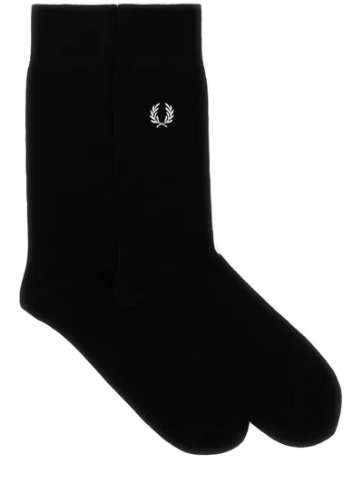 Fred Perry Socks With Logo In Black