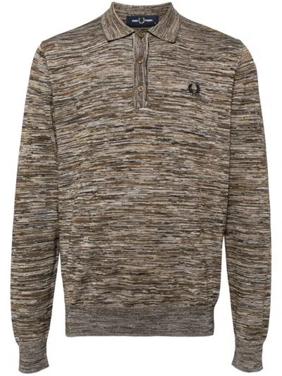 FRED PERRY FRED PERRY SPACE DYE KNITTED LONG SLEEVES SHIRT