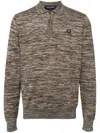 Fred Perry Space Dye Knitted Long Sleeves Shirt In Brown