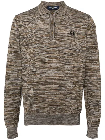 Fred Perry Space Dye Knitted Shirt In Multicolour