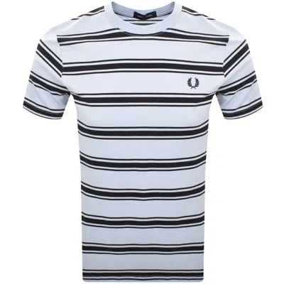 Fred Perry Sport Fine Stripe T Shirt Blue