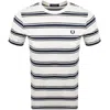Fred Perry Sport Fine Stripe T Shirt Cream In Cream