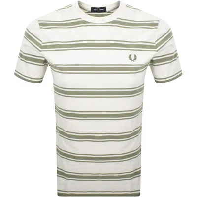 Fred Perry Sport Fine Stripe T Shirt Cream