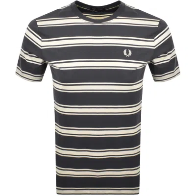 Fred Perry Sport Fine Stripe T Shirt Grey