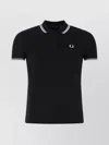 FRED PERRY STRETCH COTTON POLO SHIRT WITH CONTRAST TIPPING