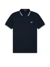 FRED PERRY FRED PERRY STRIPE DETAILED LOGO EMBROIDERED POLO SHIRT