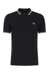Fred Perry Twin Tipped Cotton Polo Shirt In Black
