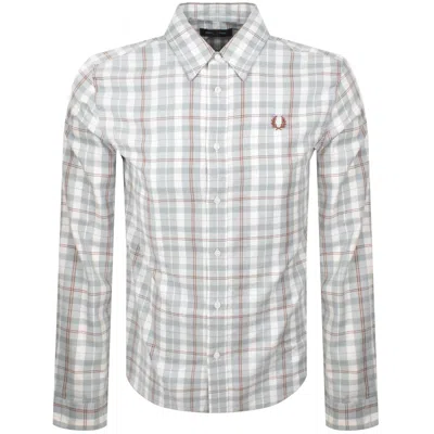 Fred Perry Stripe Oxford Long Sleeved Shirt Blue