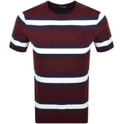 Fred Perry Horizontal Bold Stripe T-shirt In Red